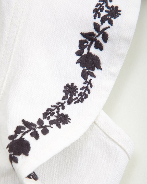 denim ruffle jumpsuit, White view 2