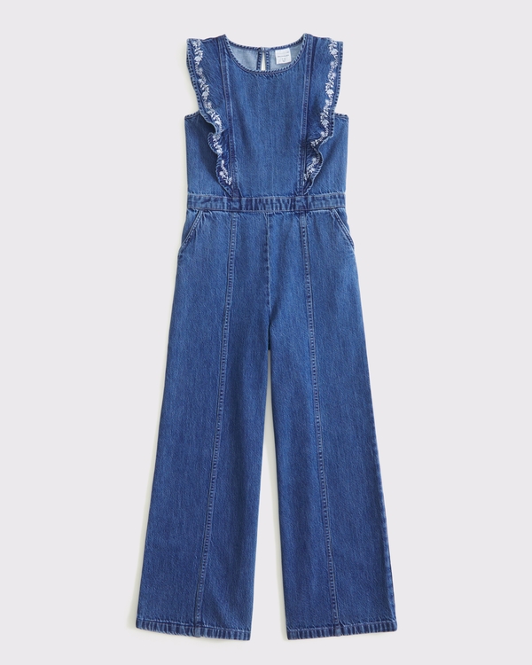 denim ruffle jumpsuit, Denim view 1