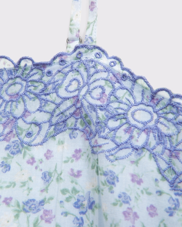 lace-trim maxi dress, Blue Floral view 2