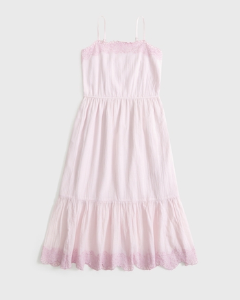 lace-trim maxi dress