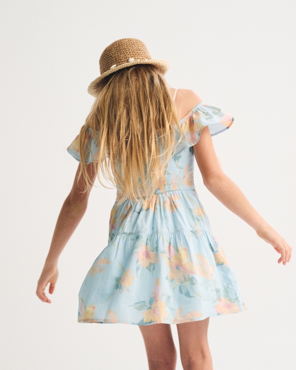ruffle lace-trim mini dress