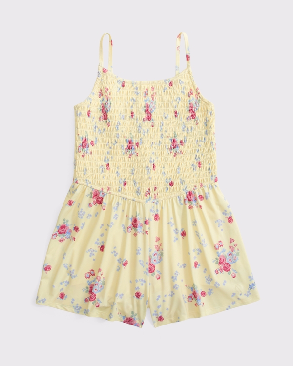 ypb smocked romper, Yellow Floral view 1