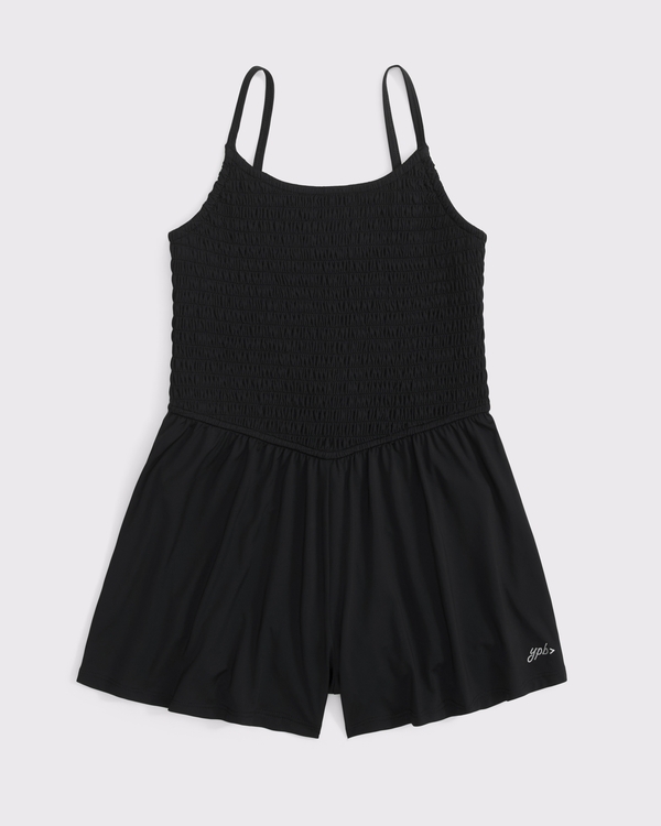 ypb smocked romper, Black view 1