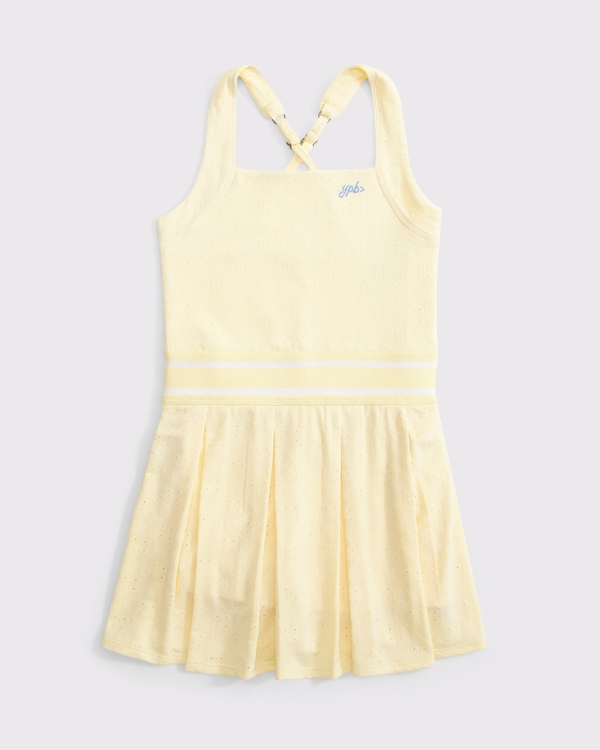 ypb lace pleated dress, Creamy Yellow view 1