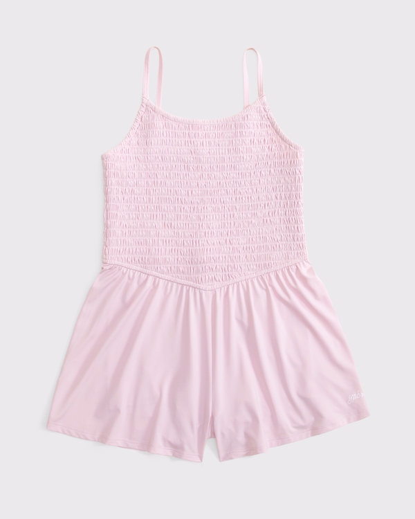 ypb smocked romper, Pale Lilac view 1
