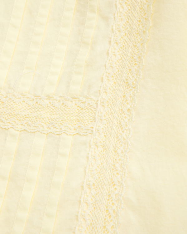 ruffle lace-trim mini dress, Yellow view 2