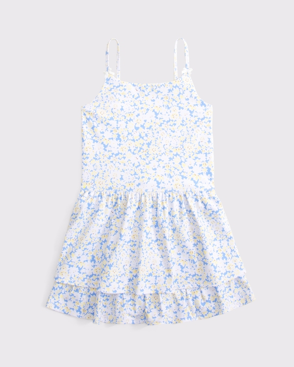 ypb bow mini dress, Med Blue Pattern view 1