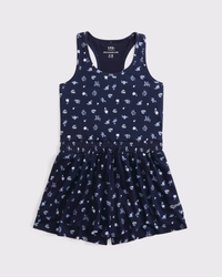 ypb graphic logo tiered romper