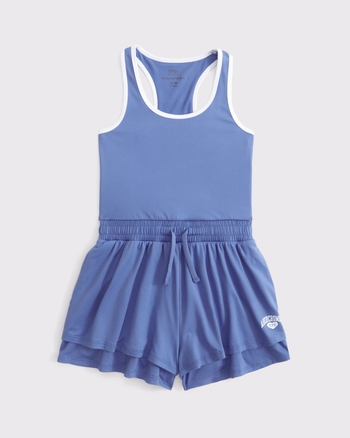 ypb graphic logo tiered romper