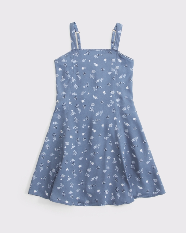 pattern mini dress, Slate Blue Floral view 1