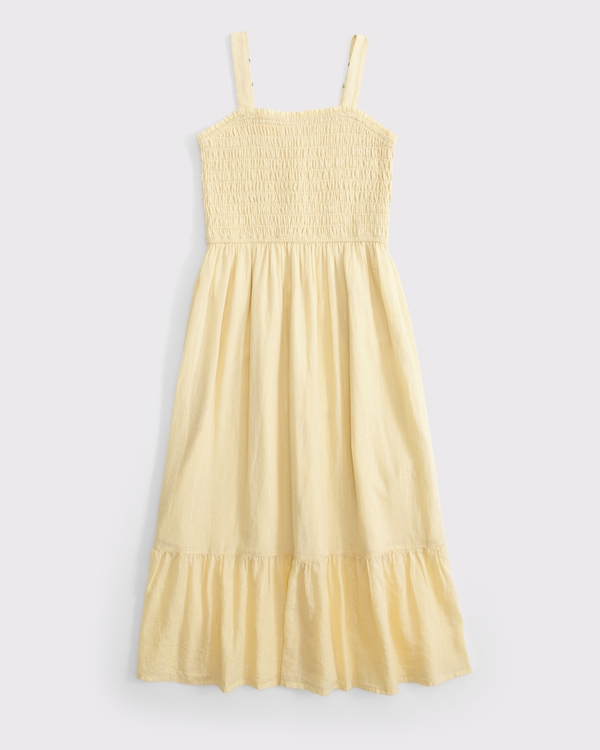 smocked maxi dress, Sunlit Straw view 1
