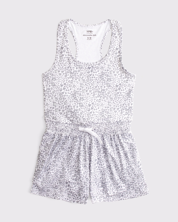ypb scoopneck romper, White Print view 1