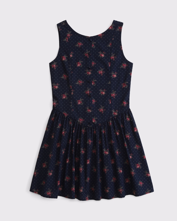 button-through mini dress, Navy Floral view 1