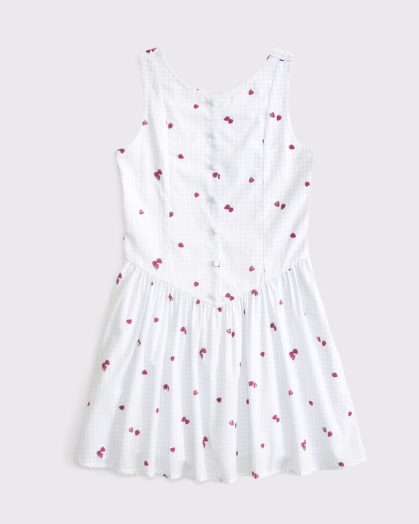 button-through mini dress, Light Blue Pattern view 1