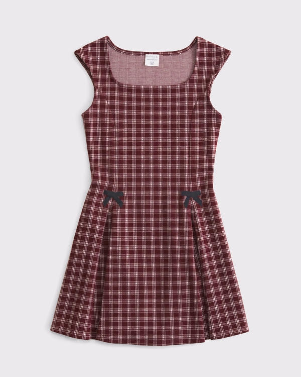 pleated bow mini dress