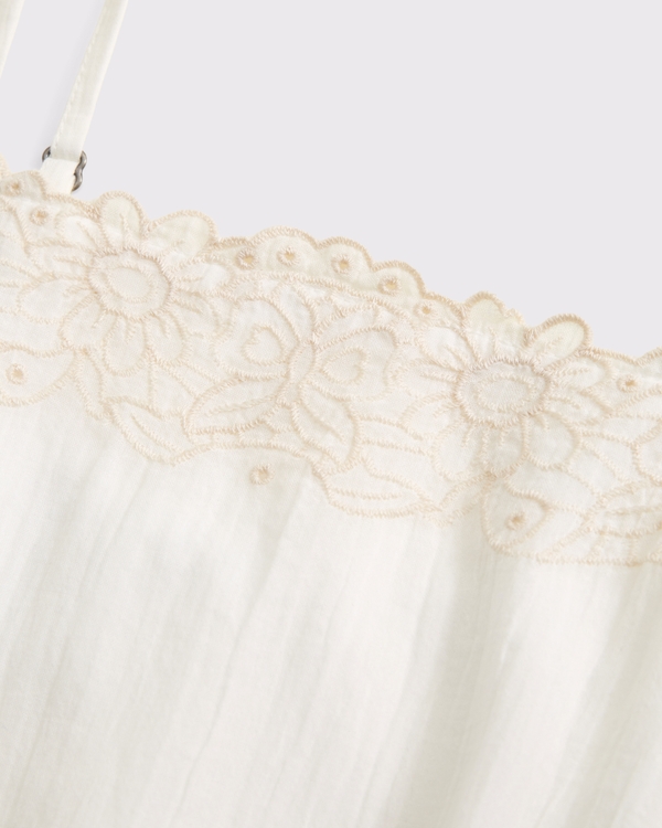 embroidered lace-trim maxi dress, Cream view 2