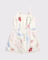 printed smocked romper