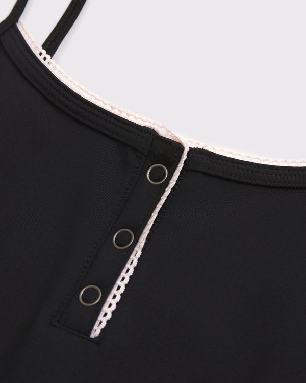 ypb active henley mini dress, Black view 2