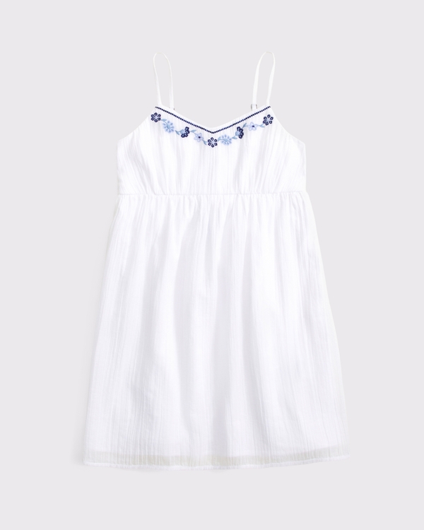 embroidered babydoll dress, White view 2