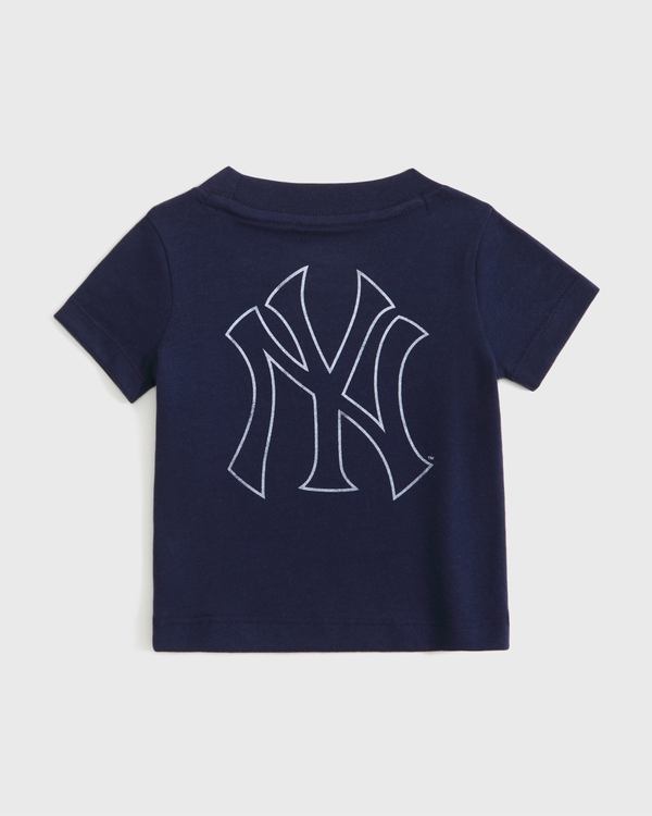 baby new york yankees graphic tee, Blue Gray view 2