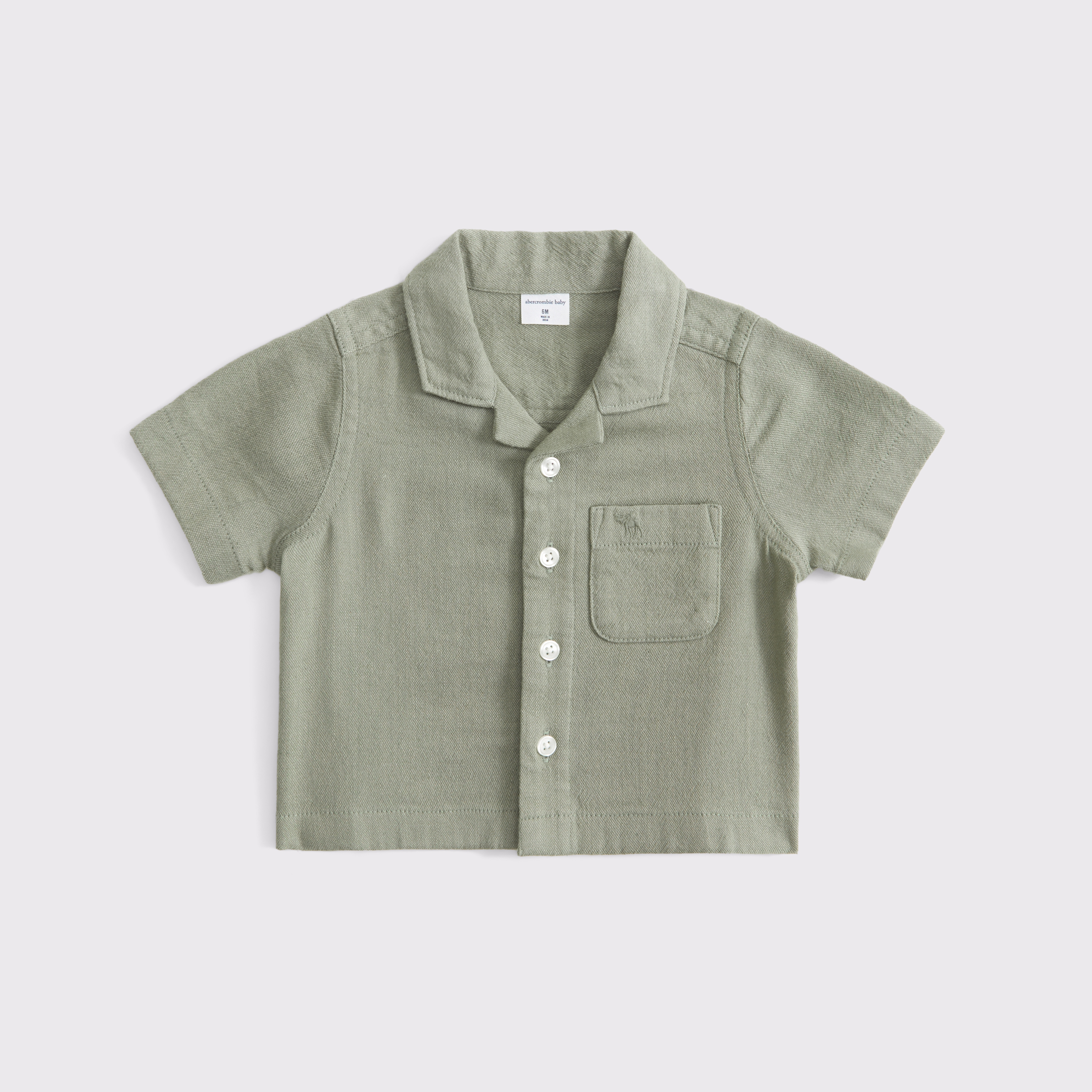 Рубашка Abercrombie & Fitch Short-sleeve icon для малышей, цвет: Сланцевый зелёный