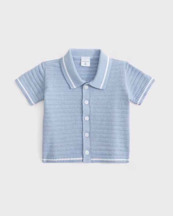 baby button-through sweater polo, Blue view 1