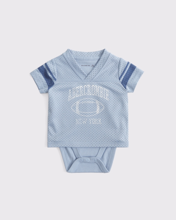 baby logo jersey bodysuit, Light Blue view 1
