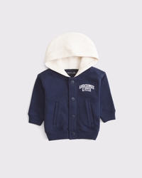 baby hooded logo bomber jacket
