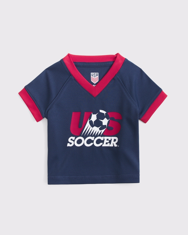 top de moda de fútbol de EE. UU. de bebé, Navy Dd view 1