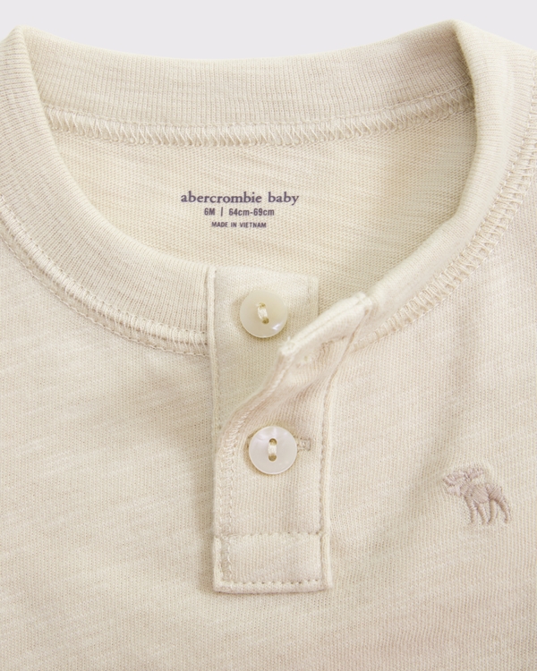 baby henley, Oatmeal view 2