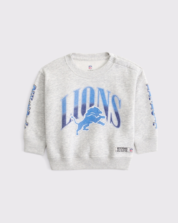 baby detroit lions crew sweatshirt, Light Gray - Lions view 1