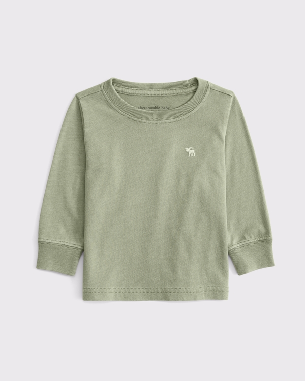 baby essential icon long-sleeve tee, Olive Green view 1
