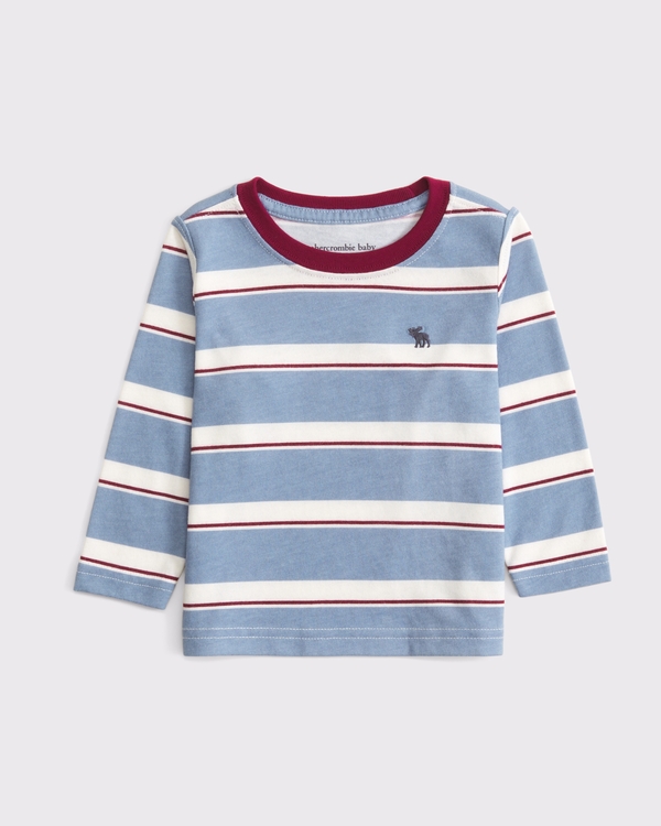 baby essential icon long-sleeve tee, Blue Stripe view 1