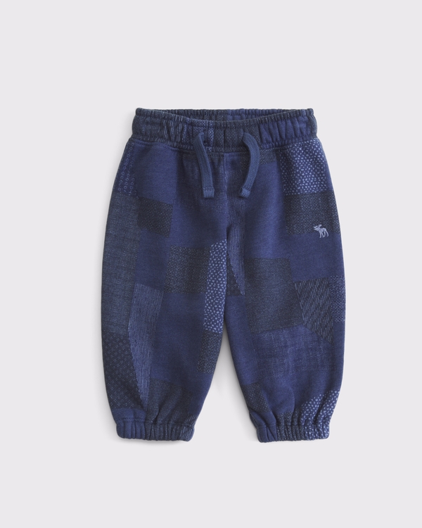 baby essential icon baggy sweatpants, Navy Pattern view 1