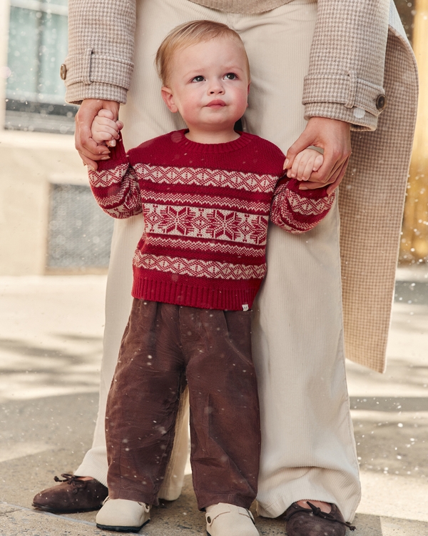 baby 100% cotton corduroy barrel pant, Ash Brown view 1
