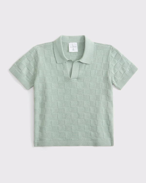 toddler johnny collar sweater polo, Green view 1