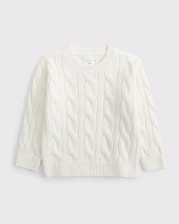 toddler cable-knit crew sweater