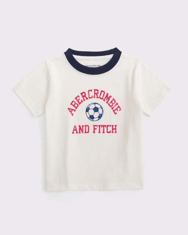 toddler logo tee, Cream view 1
