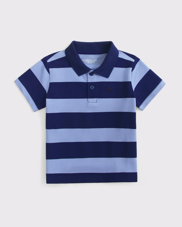 toddler striped pique polo, Blue Stripe view 1