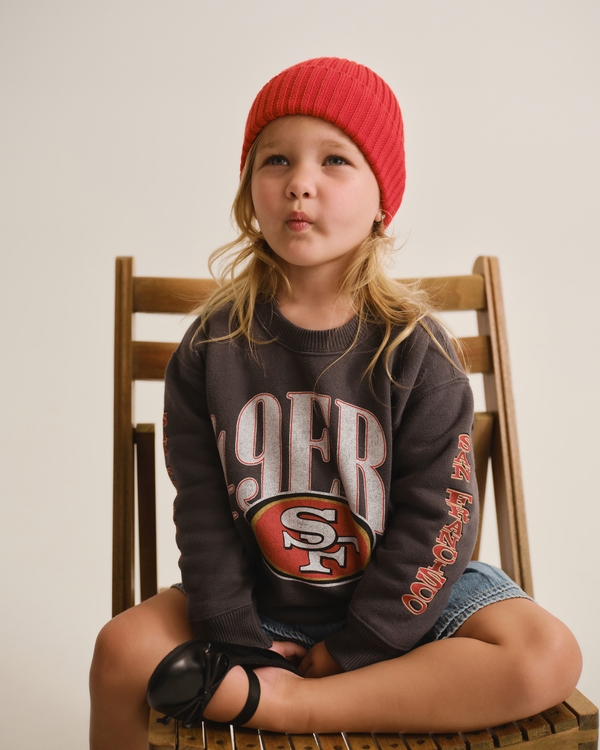 toddler san francisco 49ers crew sweatshirt, Dark Gray - 49ers view 1