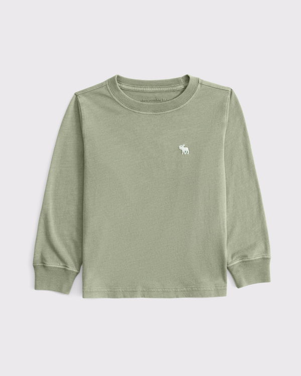 toddler essential icon long-sleeve tee, Olive Green view 1