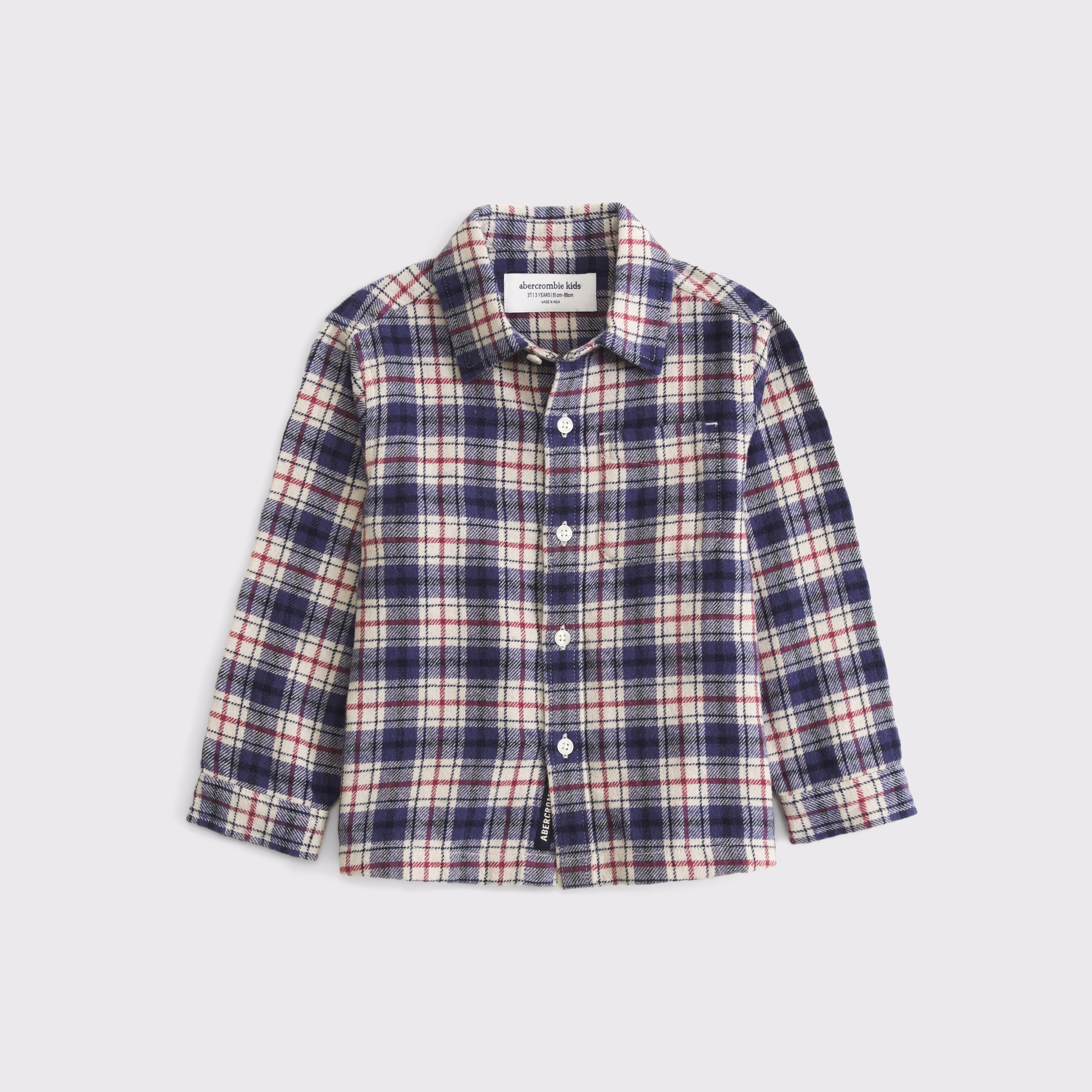 Рубашка Abercrombie & Fitch 100% cotton flannel для малышей, цвет: Синий клетчатый