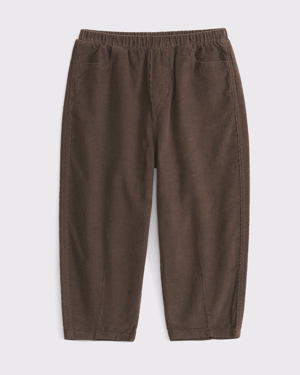 toddler 100% cotton corduroy barrel pant, Ash Brown view 1