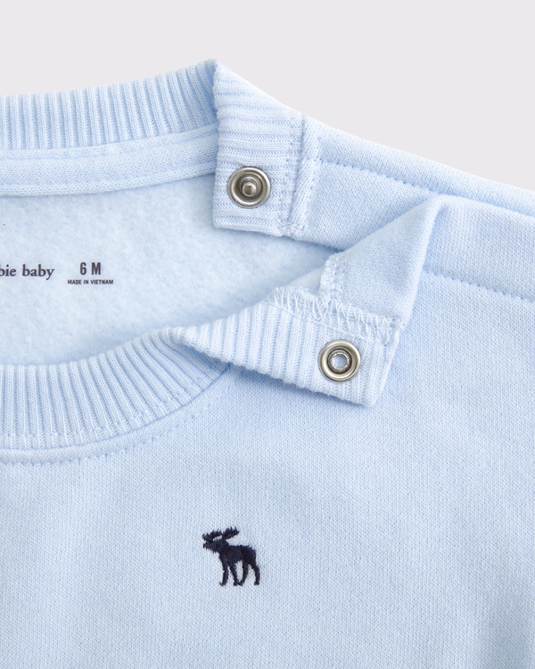 baby essential icon crew sweatshirt set, Pale Blue view 2