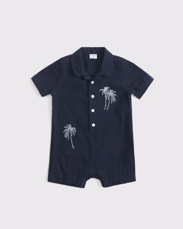 baby button-through romper, Sapphire view 1
