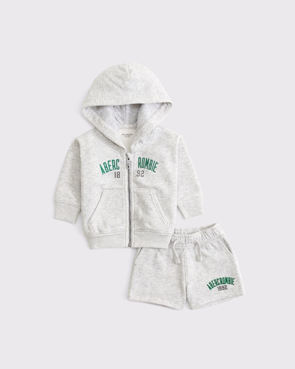 baby fleece set, Light Gray view 1
