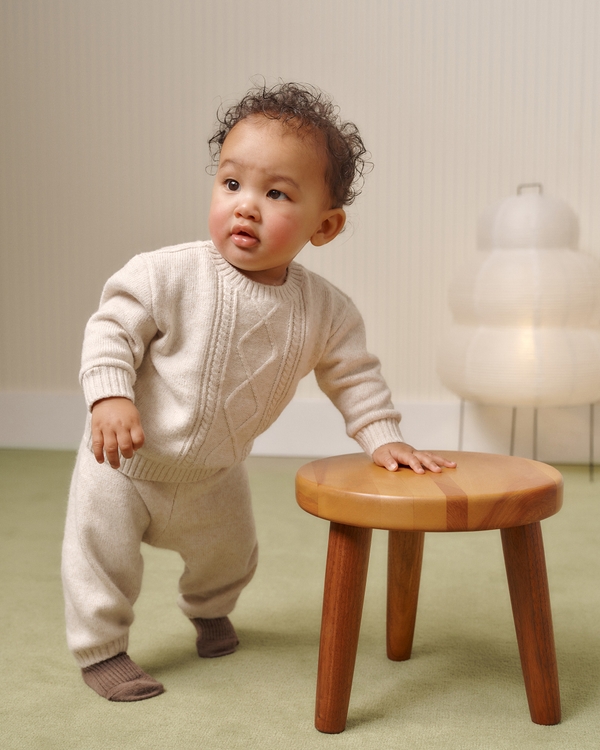 baby sweater set, Oatmeal view 1