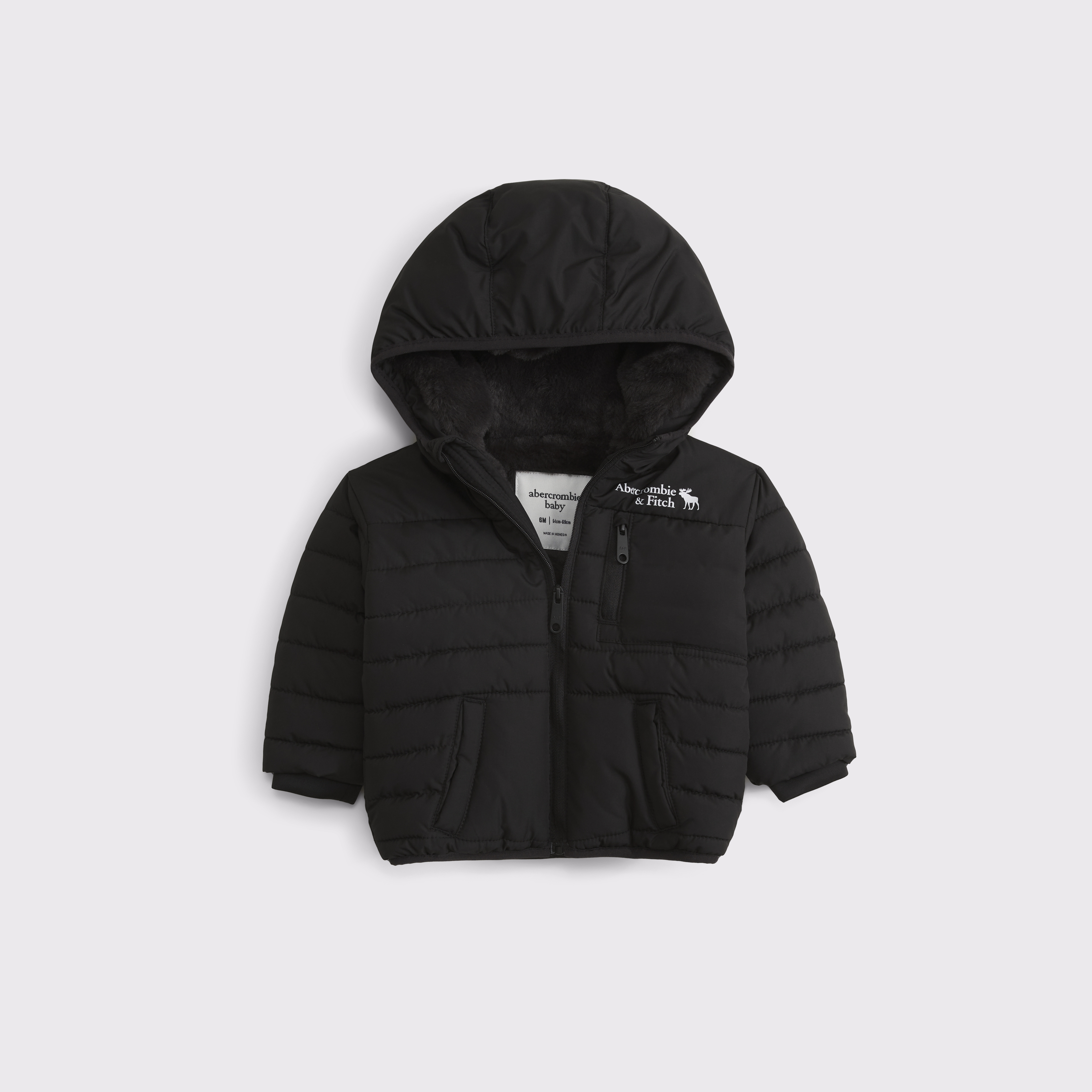Куртка Abercrombie & Fitch Puffer coat для малышей, цвет: Чёрный