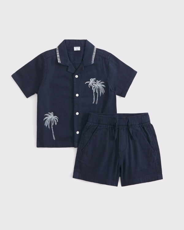 toddler short-sleeve shirt & shorts set, Sapphire view 1