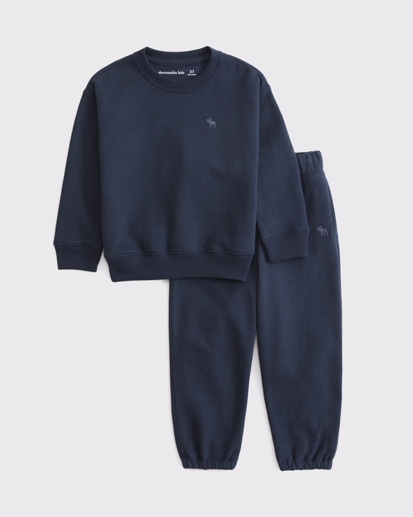 toddler essential icon crew sweatshirt set, Sapphire view 1